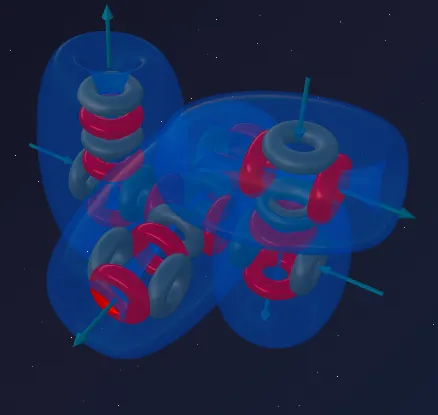 Aluminium atom with active vortices
